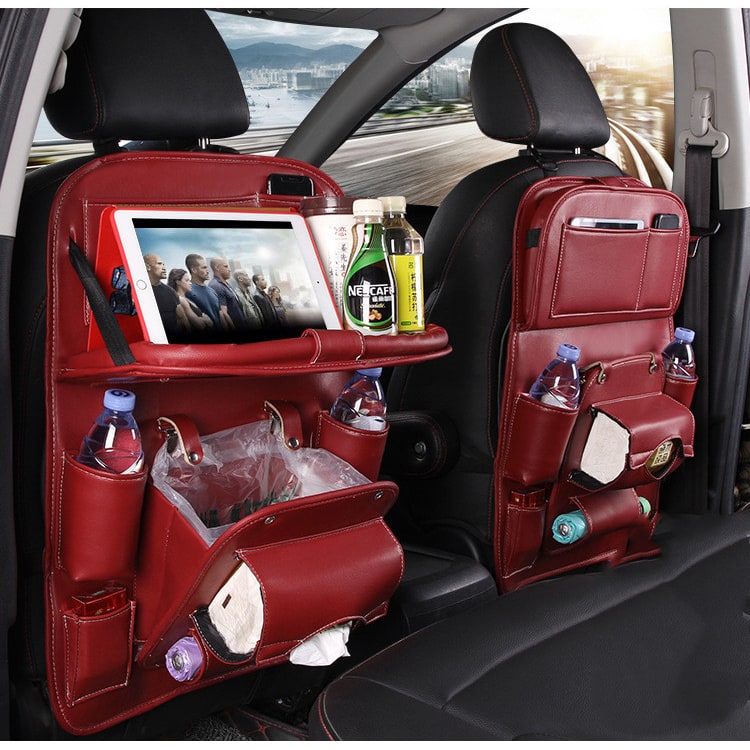 Car Seat Organizer and Crevice Filler with Back Storage Bag and Fold-Down Tray Bench - Image 28