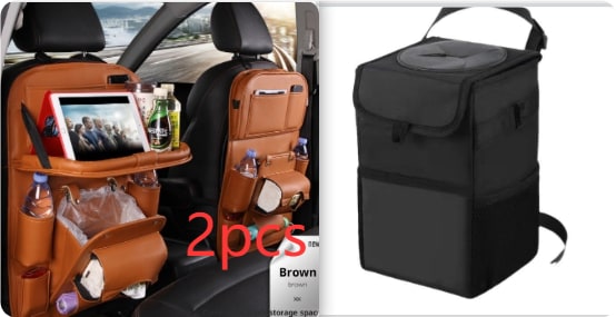 Car Seat Organizer and Crevice Filler with Back Storage Bag and Fold-Down Tray Bench - Image 8