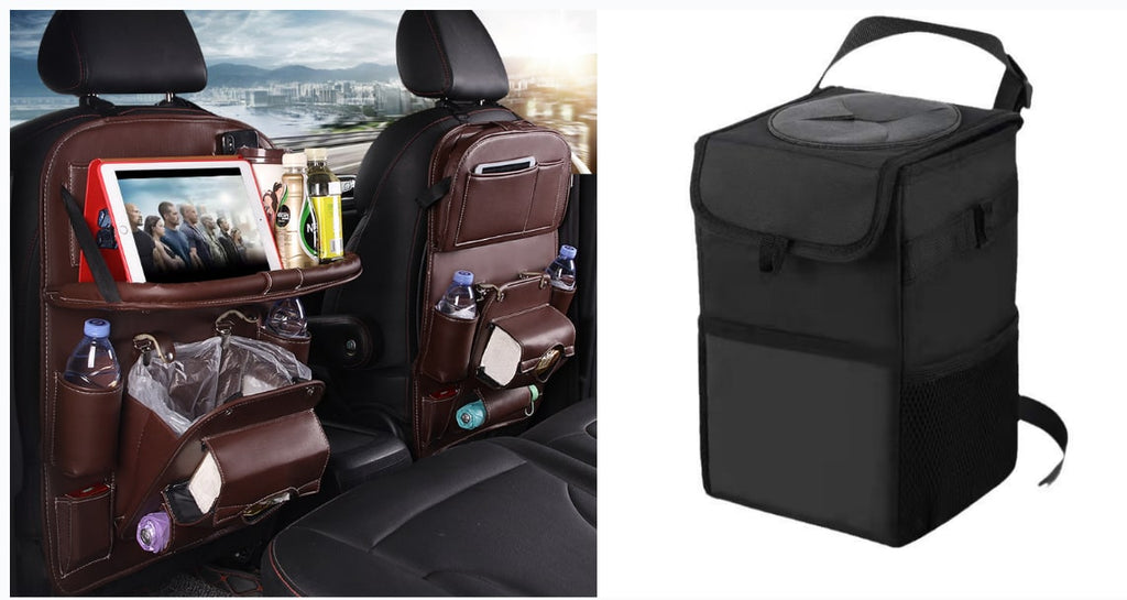 Car Seat Organizer and Crevice Filler with Back Storage Bag and Fold-Down Tray Bench - Image 9