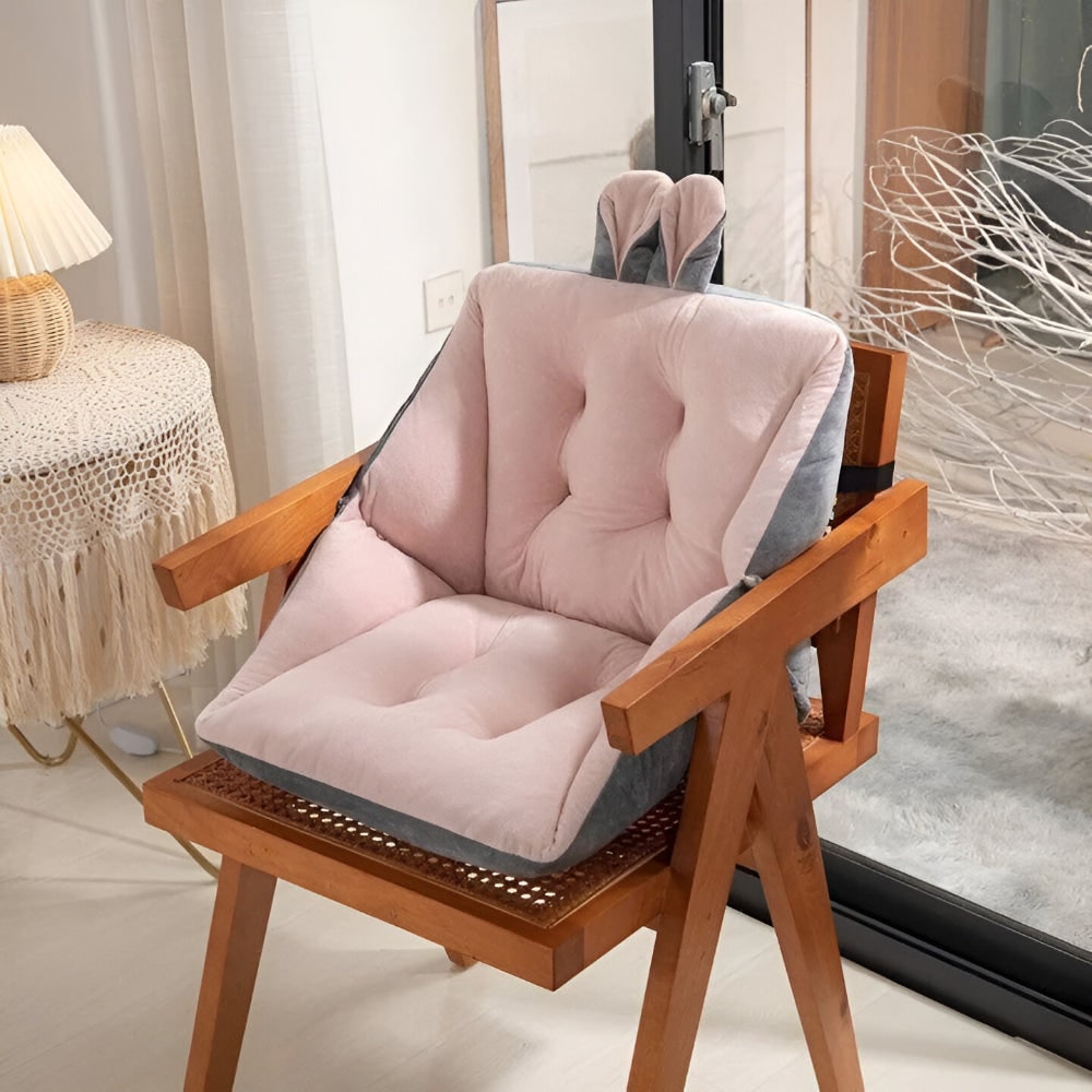 Chair Cushion Office Tufted Seat Velvet Plush Back Support Wings - Image 12