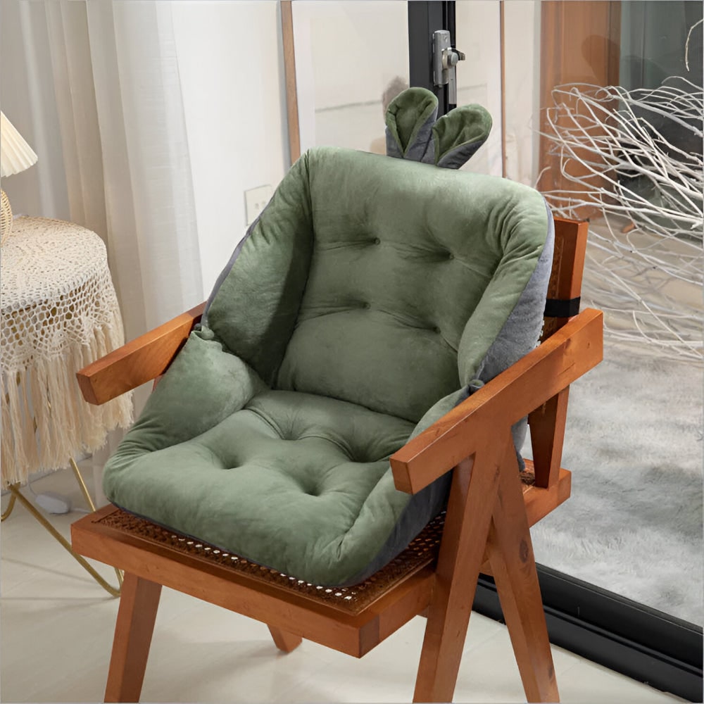 Chair Cushion Office Tufted Seat Velvet Plush Back Support Wings - Image 7