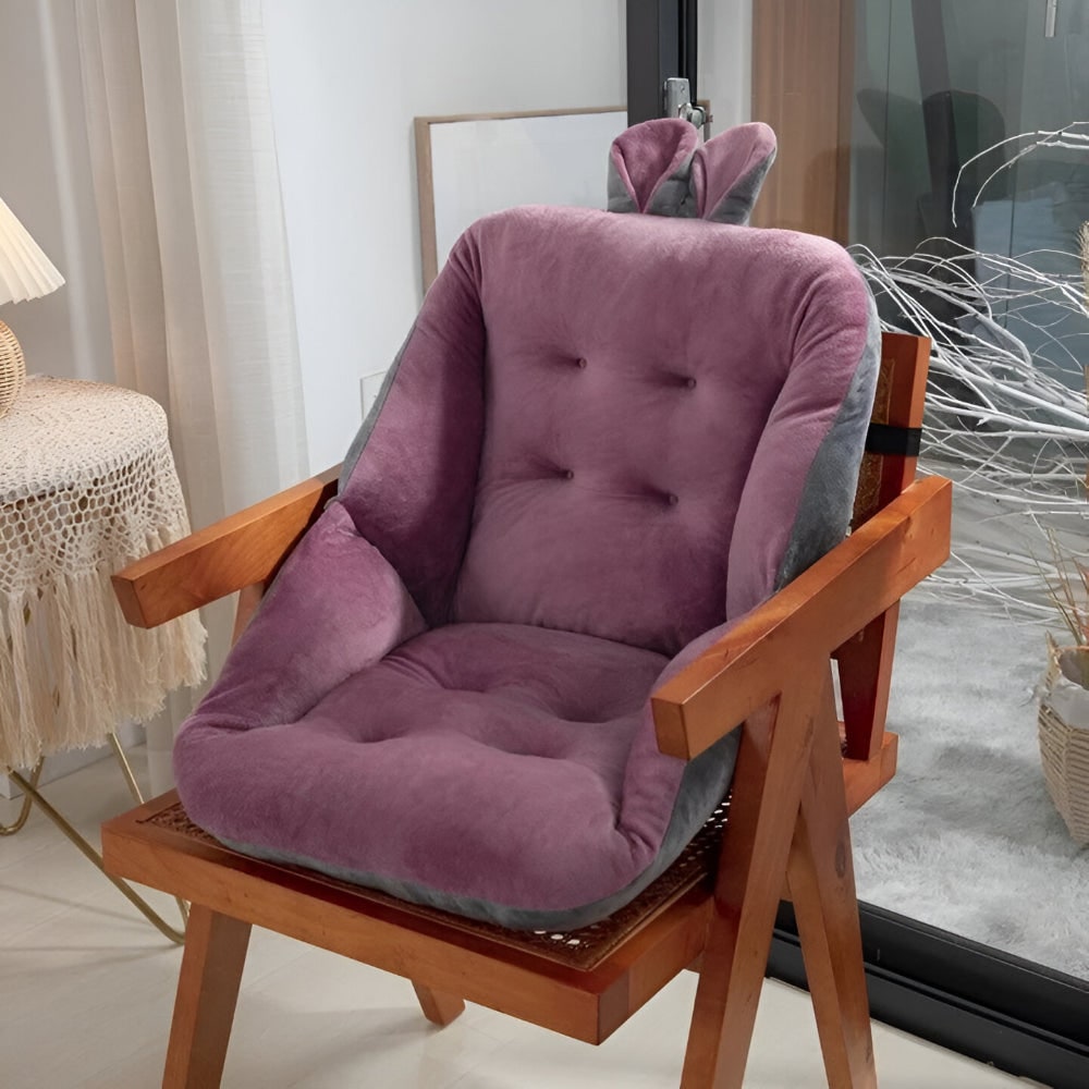 Chair Cushion Office Tufted Seat Velvet Plush Back Support Wings - Image 9