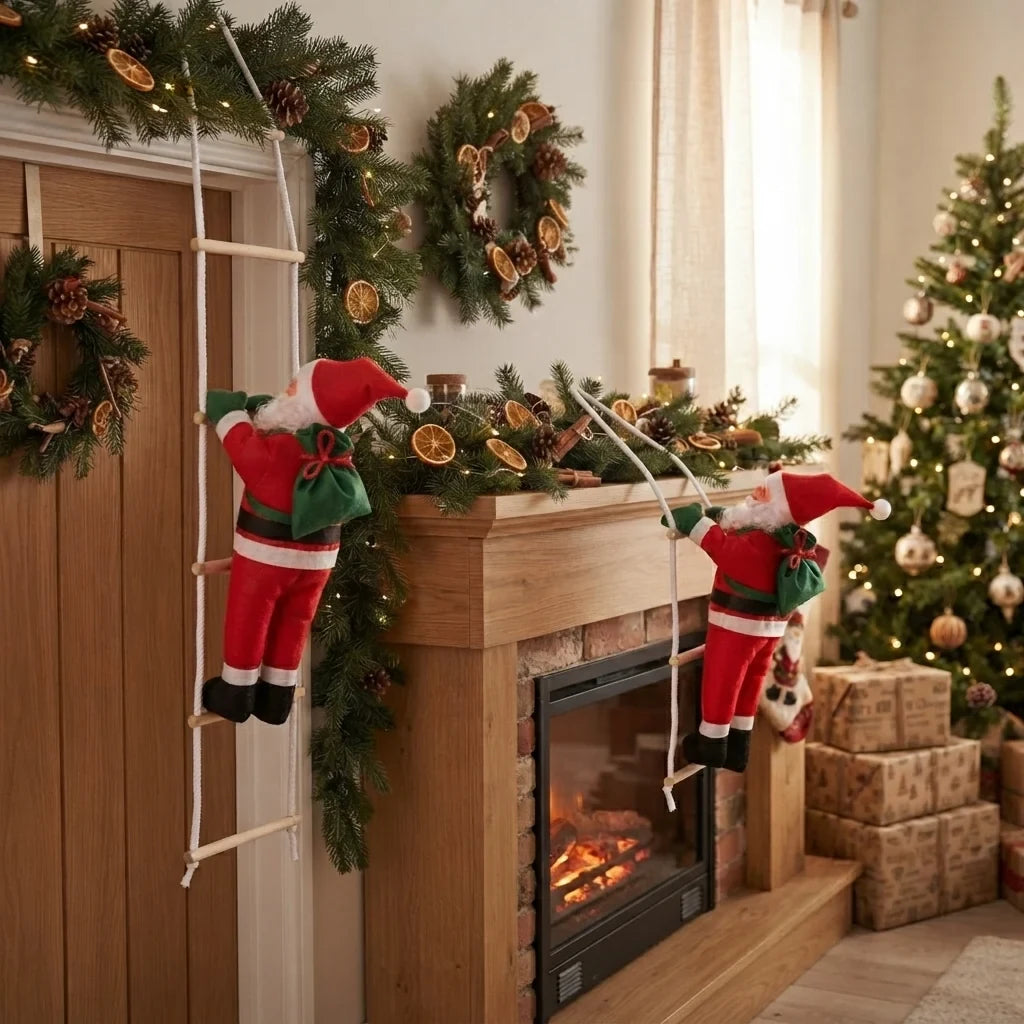 Christmas Decoration Climbing Santa with Rope Ladder for Indoor Tree and Wall Hanging - Image 6