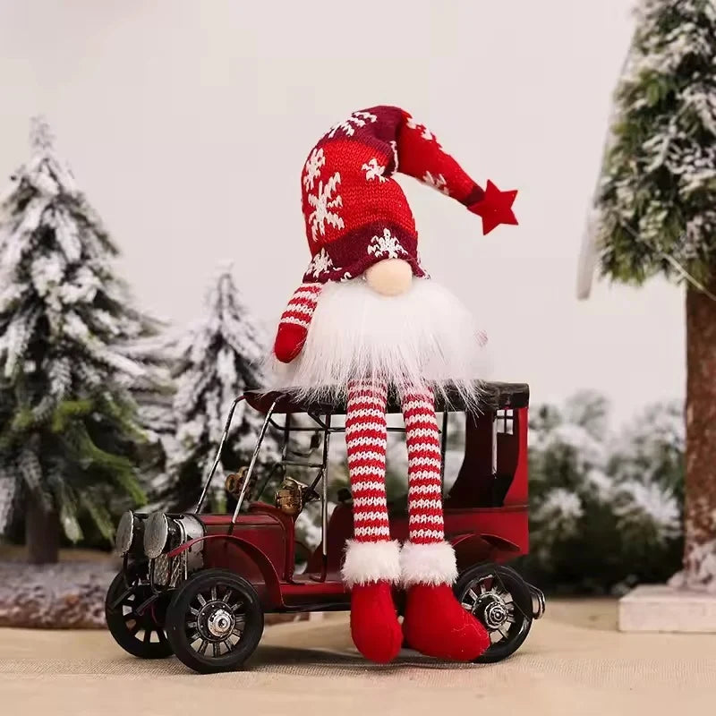 Christmas Gnome Light Up Plush Decoration with Knit Snowflake Hat and LED Glow - Image 12