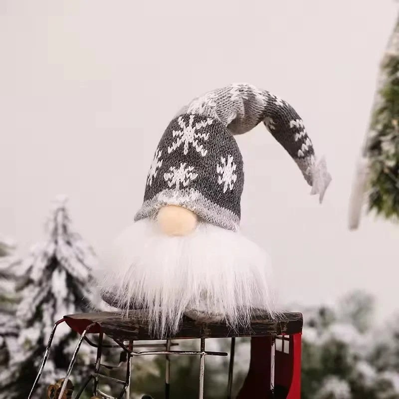 Christmas Gnome Light Up Plush Decoration with Knit Snowflake Hat and LED Glow - Image 15
