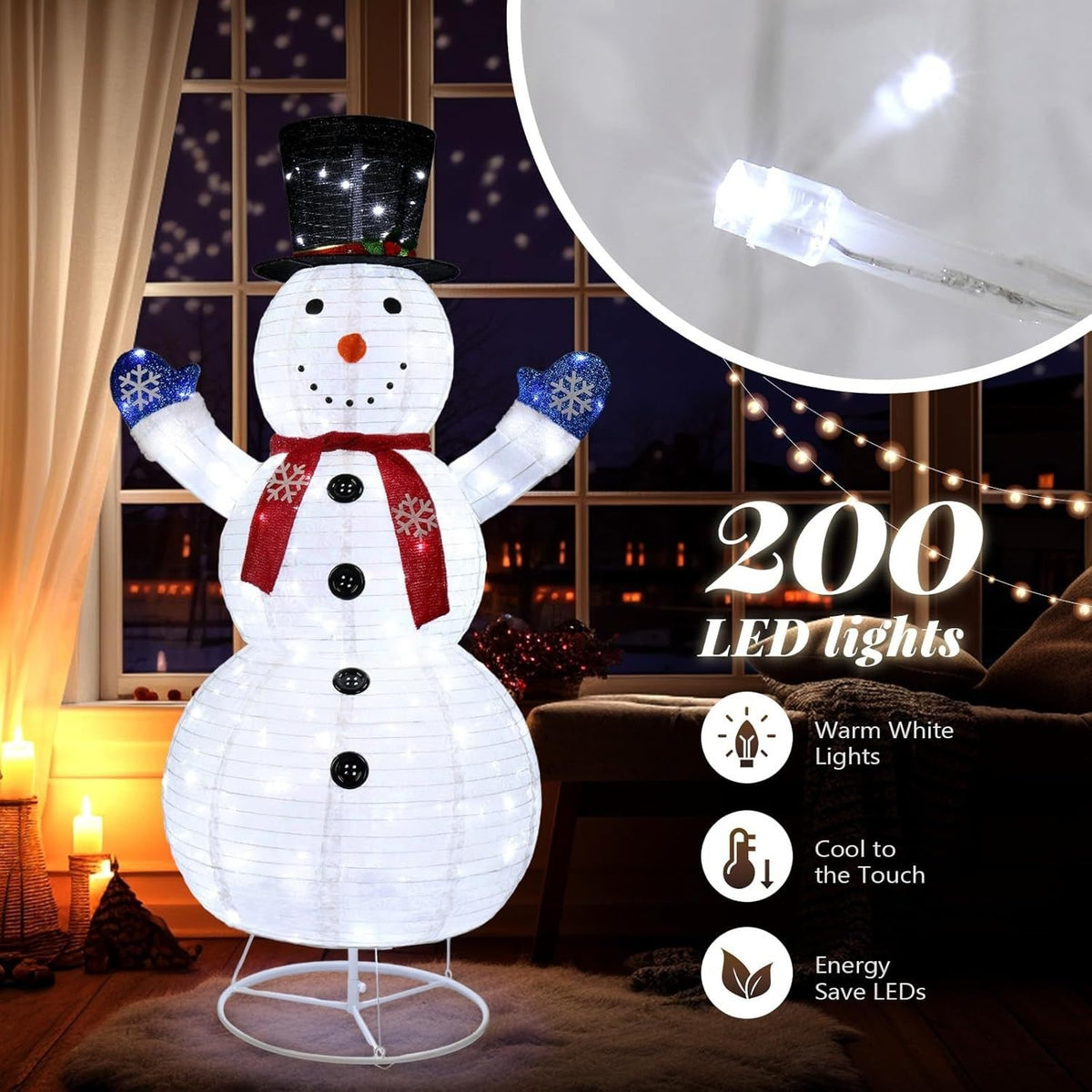 Christmas Lights Inflatable Outdoor Yard Decorations with LED Glow and Metal Stand - Image 5
