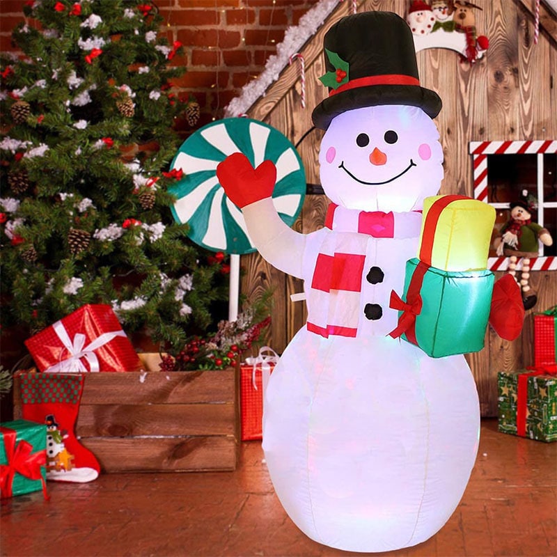 Christmas Lights Inflatable Outdoor Yard Decorations with LED Glow and Metal Stand - Image 9