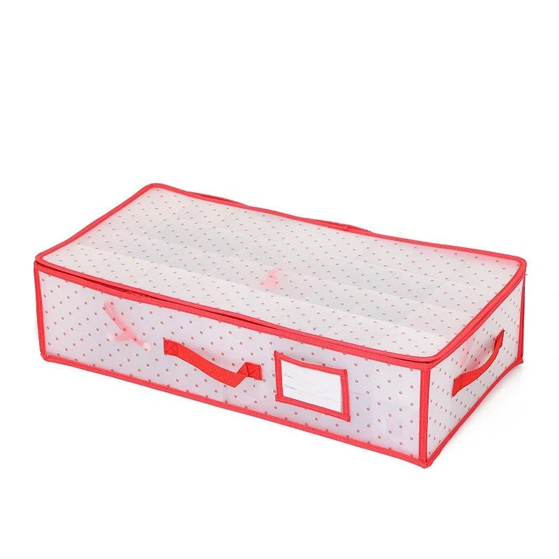Christmas Ornament Storage Box with Zippered Lid and Grid Dividers - Image 10