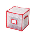 Christmas Ornament Storage Box with Zippered Lid and Grid Dividers - Image 9