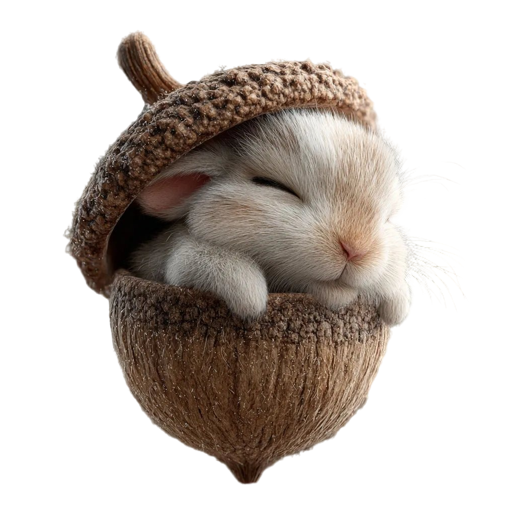 Christmas Ornament Woodland Animal Resin Acorn with LED Lights and Jute Rope - Image 1