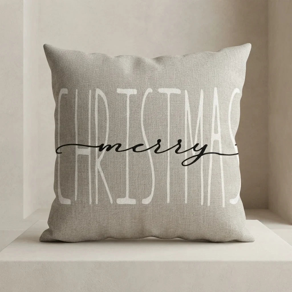 Christmas Pillow Covers Set of 4 with Hidden Zipper and Festive Woven Design - Image 1