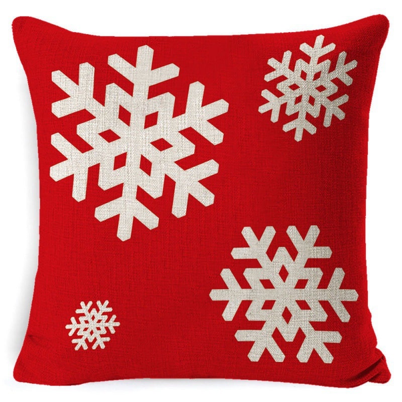 Christmas Pillow Covers with Throw Square Decorative Accent Festive Linen-Look Design - Image 13