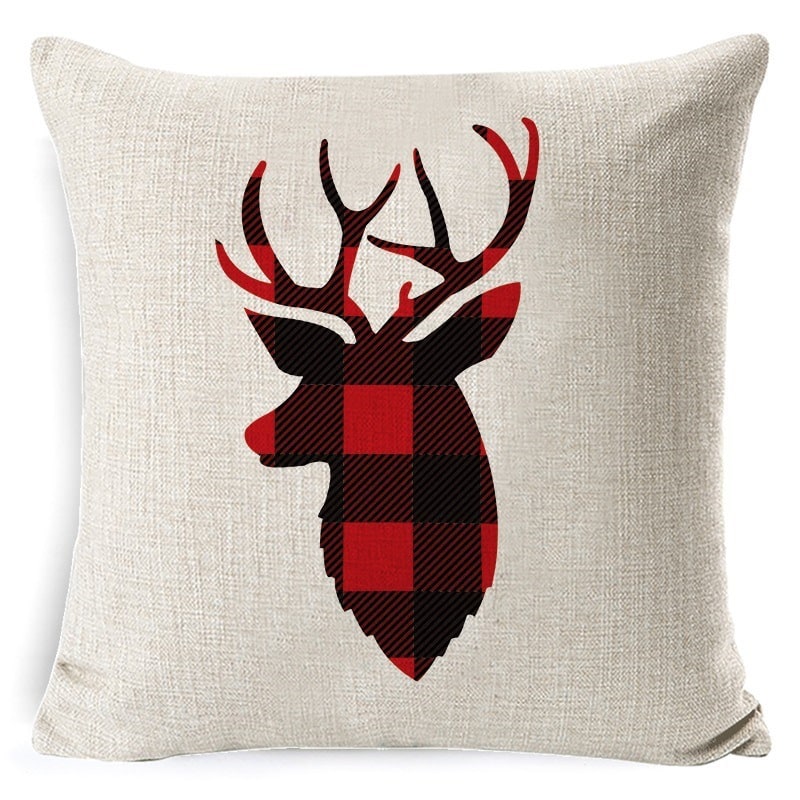 Christmas Pillow Covers with Throw Square Decorative Accent Festive Linen-Look Design - Image 8