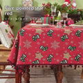 Christmas Tablecloth with Pom-Pom Fringe Snowflake and Stocking Pattern for Festive Holiday Table - Image 7