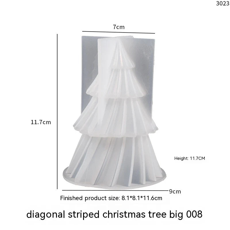 Christmas Tree Candle Silicone Mold with 3D Tiered Ridged Design for Soaps - Image 5