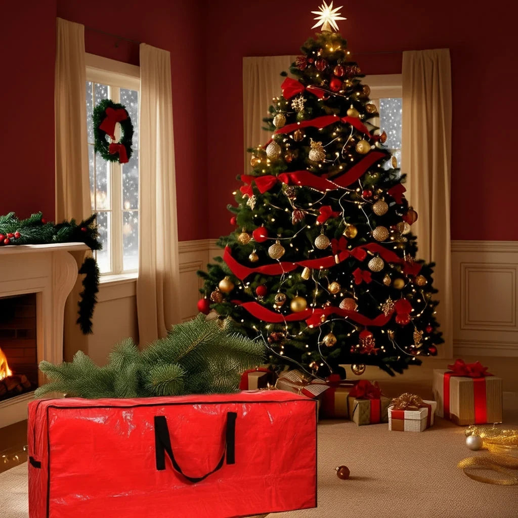Christmas Tree Storage Bag Heavy-Duty Waterproof with Dual Zipper and Carry Handles - Image 4