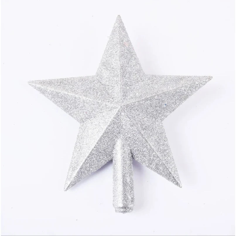 Christmas Tree Topper Star with Glitter Finish 8 Inch Shatterproof Plastic Holiday Decoration - Image 7