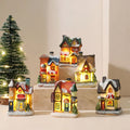 Christmas Village Sets with Miniature Houses LED Lights and Snow-Covered Roofs - Image 1
