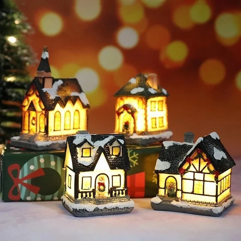Christmas Village Sets with Miniature Houses LED Lights and Snow-Covered Roofs - Image 3