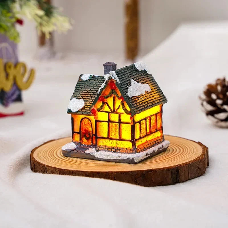 Christmas Village Sets with Miniature Houses LED Lights and Snow-Covered Roofs - Image 4