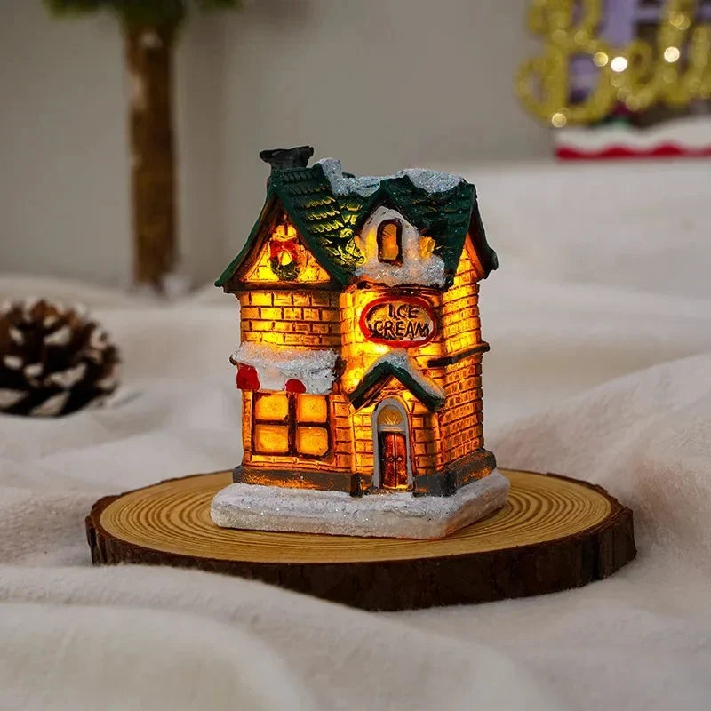 Christmas Village Sets with Miniature Houses LED Lights and Snow-Covered Roofs - Image 5