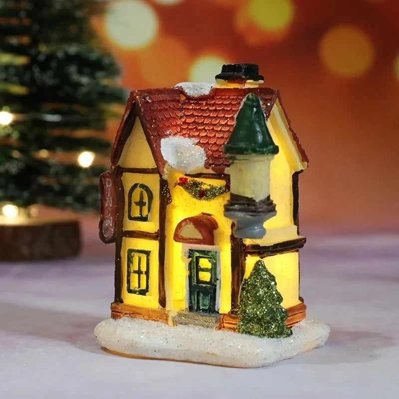 Christmas Village Sets with Miniature Houses LED Lights and Snow-Covered Roofs - Image 7