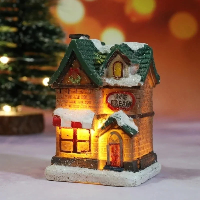 Christmas Village Sets with Miniature Houses LED Lights and Snow-Covered Roofs - Image 8