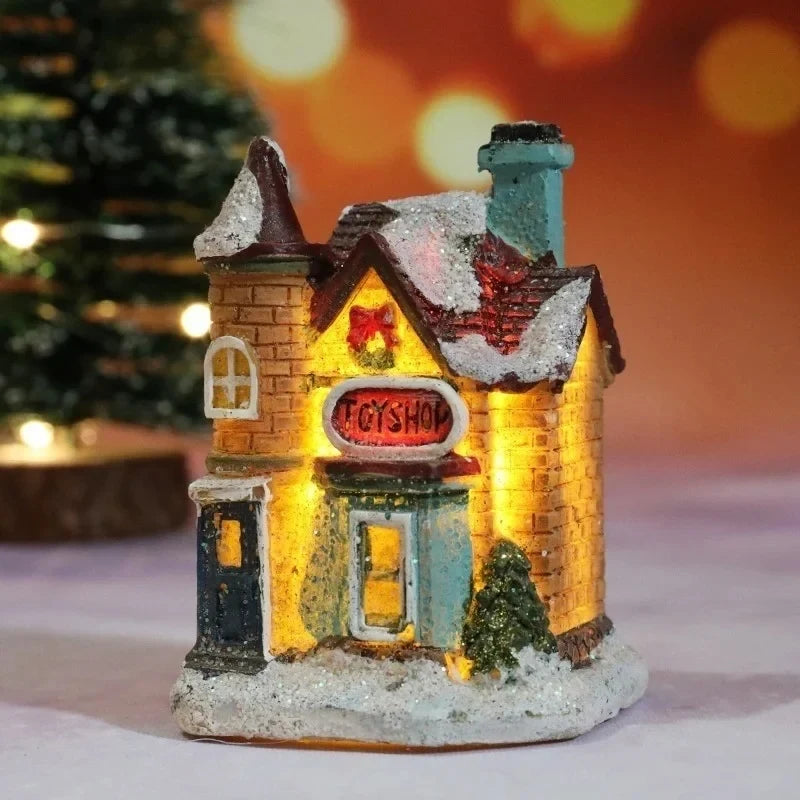 Christmas Village Sets with Miniature Houses LED Lights and Snow-Covered Roofs - Image 9