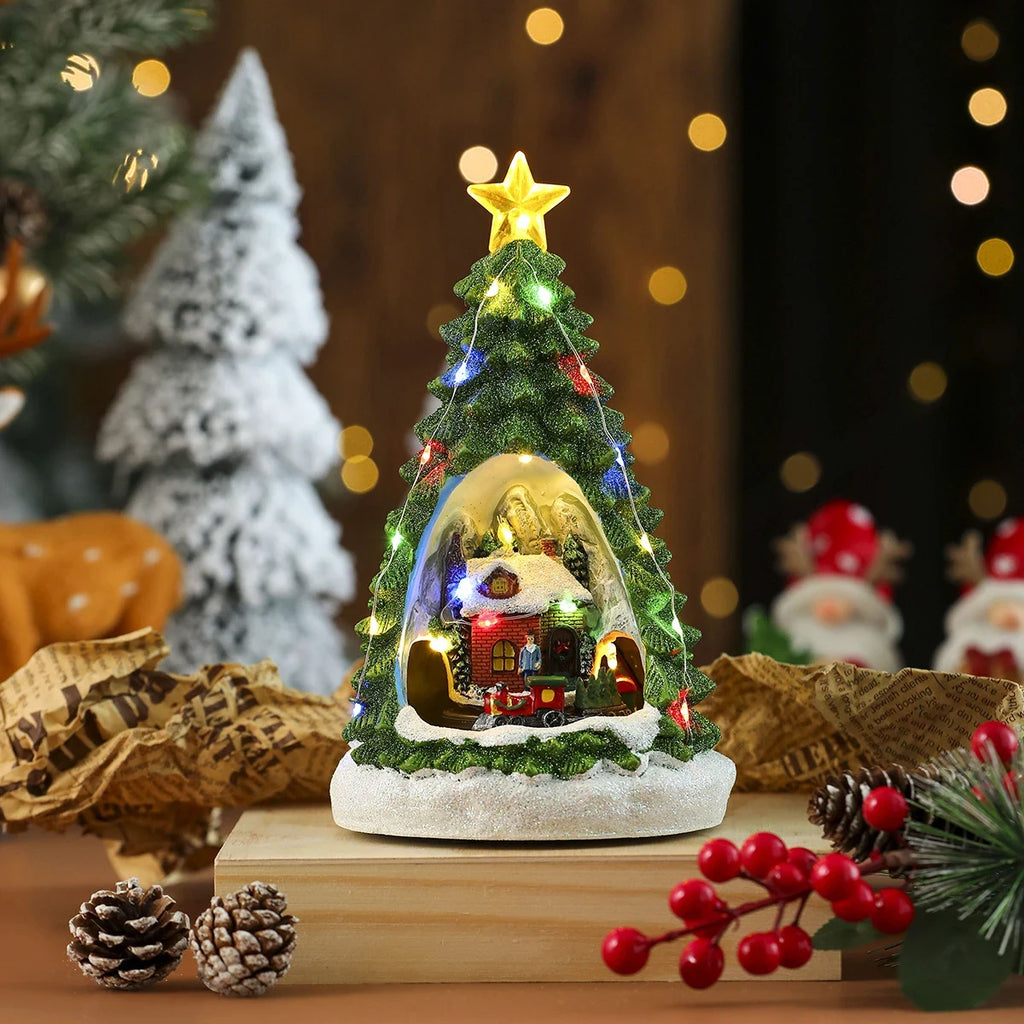 Christmas Village with Animated Lights Moving Train and Miniature Caroler Figurines - Image 19