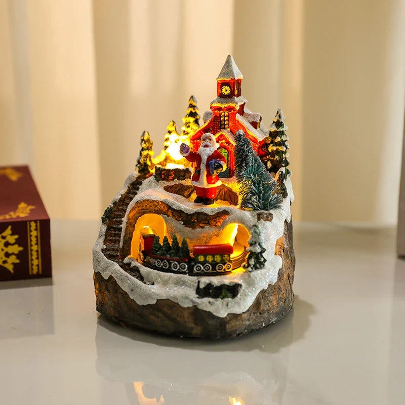 Christmas Village with Animated Lights Moving Train and Miniature Caroler Figurines - Image 22