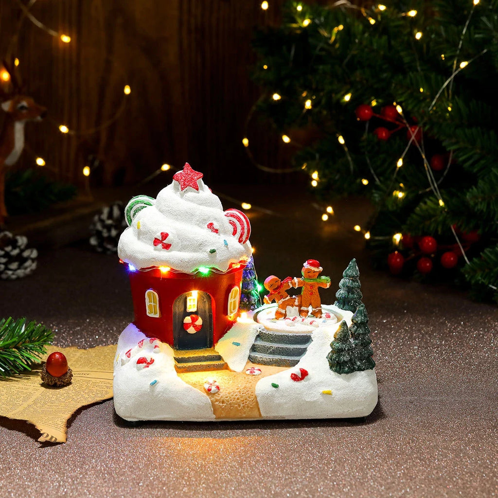 Christmas Village with Animated Lights Moving Train and Miniature Caroler Figurines - Image 24