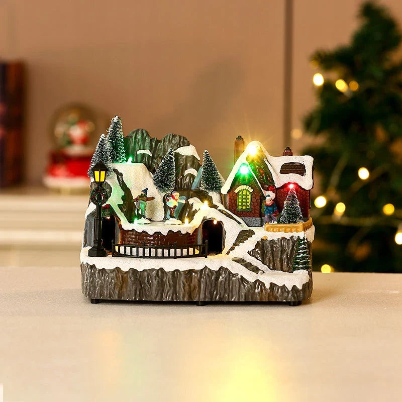 Christmas Village with Animated Lights Moving Train and Miniature Caroler Figurines - Image 29