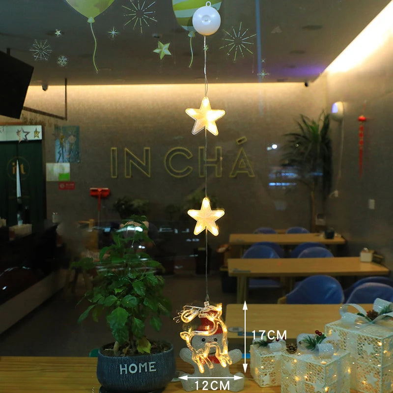 Christmas Window Lights with Suction Cup Battery Box and Warm LED Pendants - Image 10