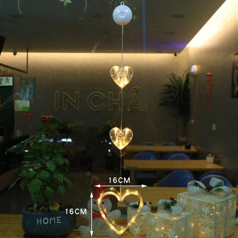 Christmas Window Lights with Suction Cup Battery Box and Warm LED Pendants - Image 12