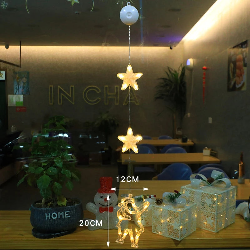 Christmas Window Lights with Suction Cup Battery Box and Warm LED Pendants - Image 14