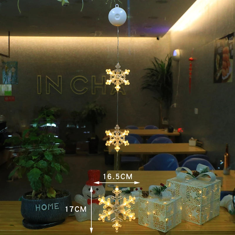 Christmas Window Lights with Suction Cup Battery Box and Warm LED Pendants - Image 17