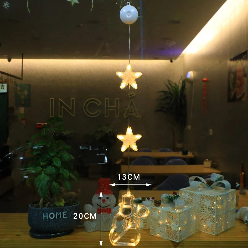 Christmas Window Lights with Suction Cup Battery Box and Warm LED Pendants - Image 18