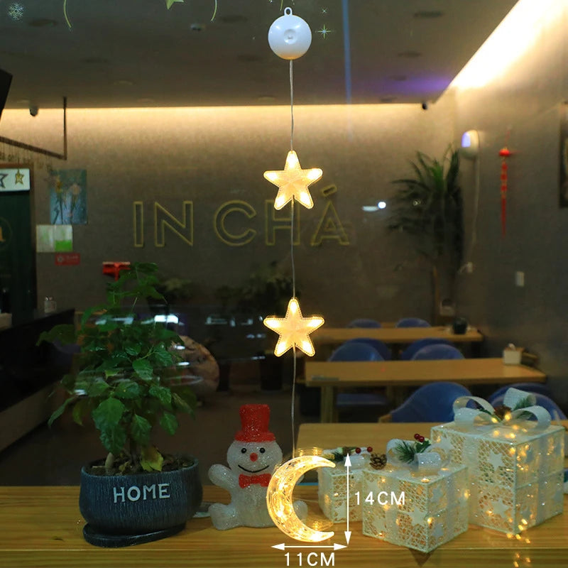 Christmas Window Lights with Suction Cup Battery Box and Warm LED Pendants - Image 19