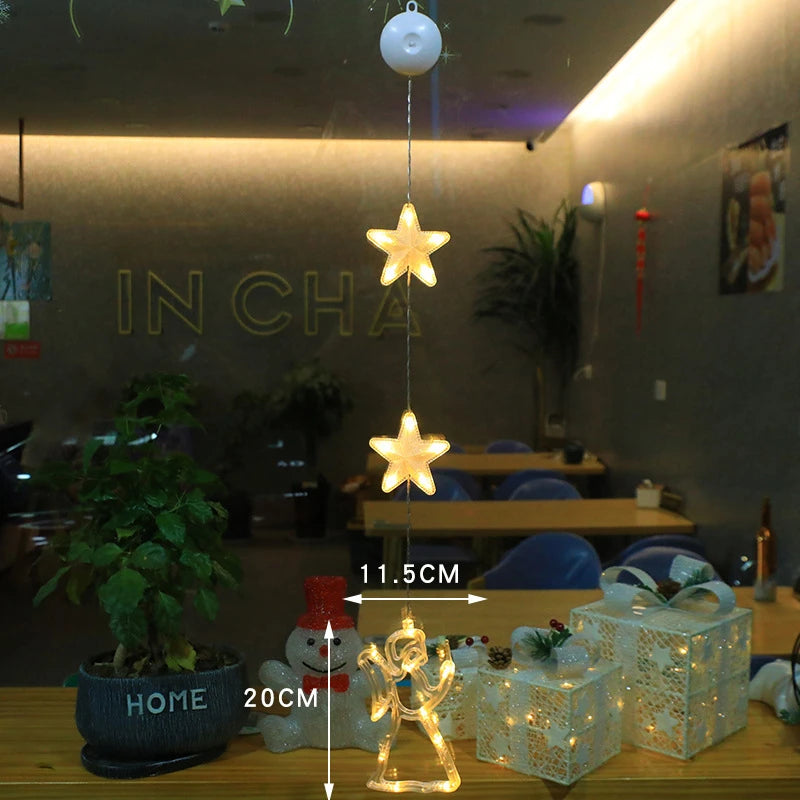 Christmas Window Lights with Suction Cup Battery Box and Warm LED Pendants - Image 6