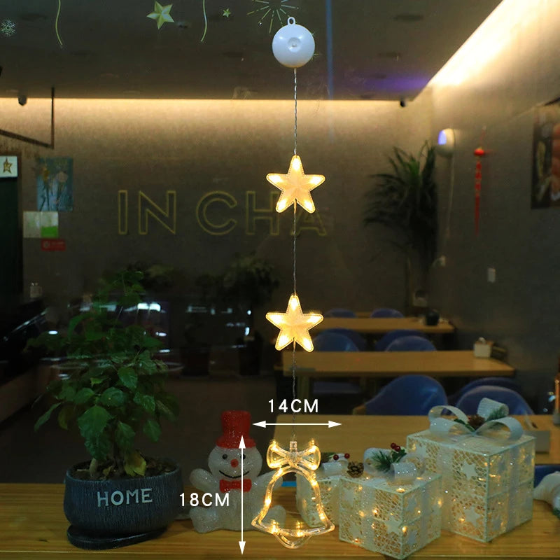 Christmas Window Lights with Suction Cup Battery Box and Warm LED Pendants - Image 7