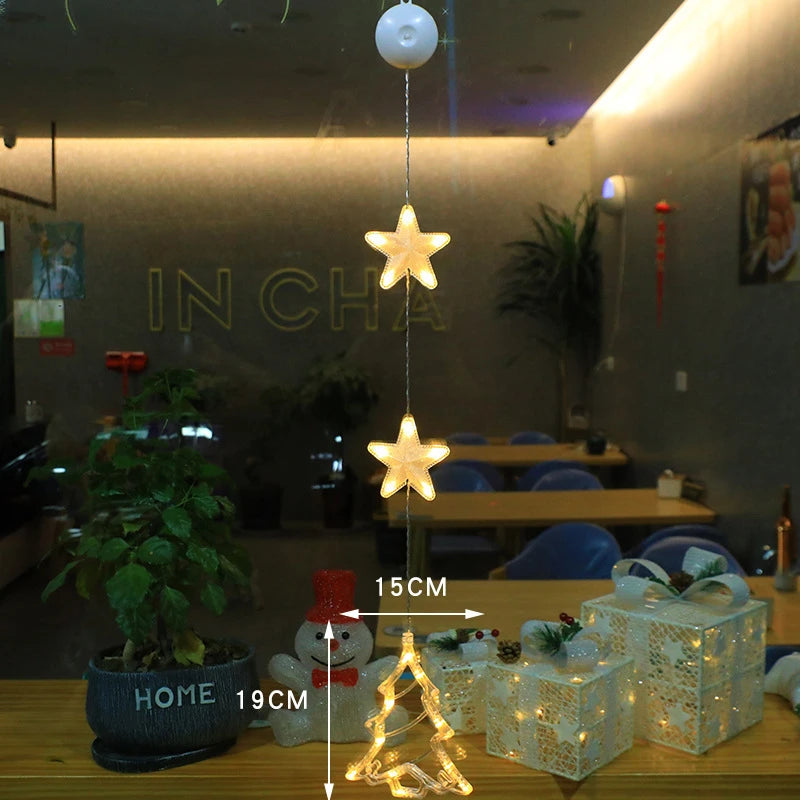 Christmas Window Lights with Suction Cup Battery Box and Warm LED Pendants - Image 8