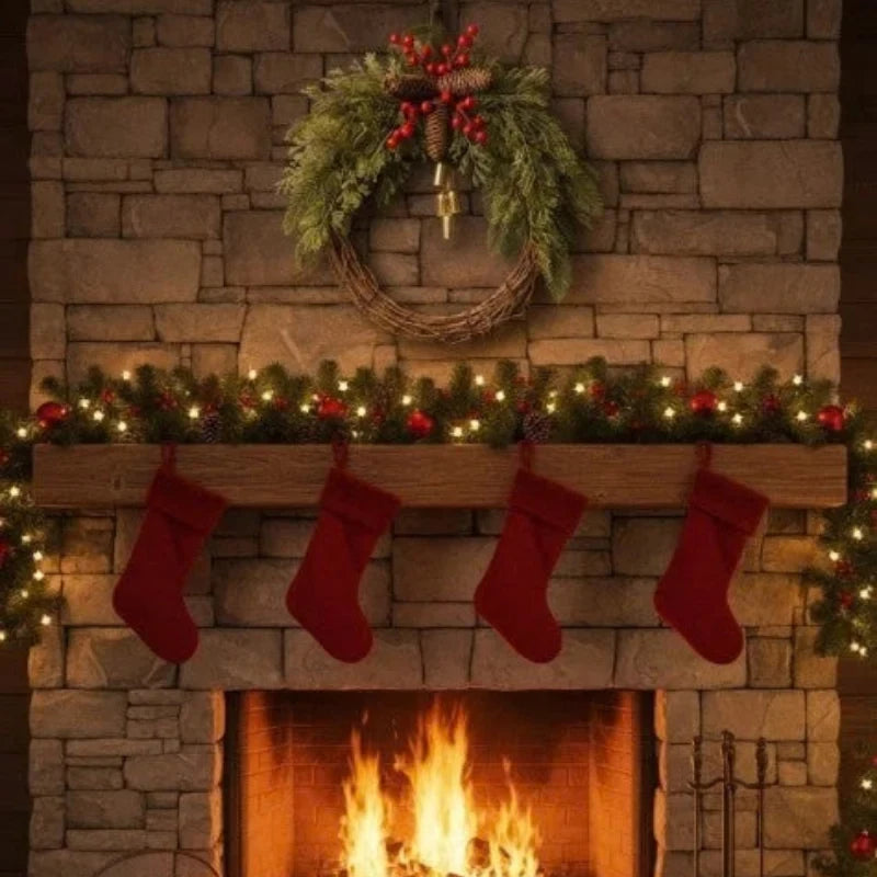 Christmas Wreath with Grapevine Base Pinecones Golden Bells and Berries - Image 6
