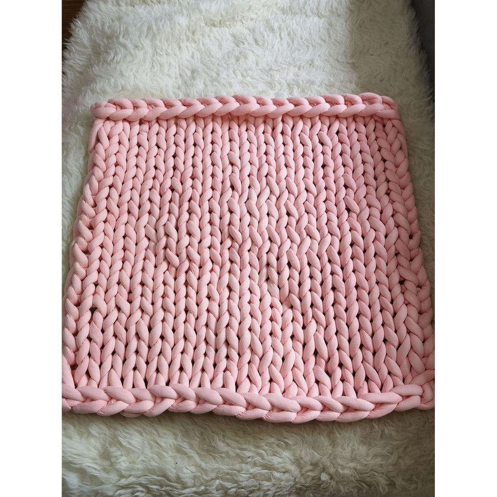 Chunky Knit Blanket with Bulky Yarn Hand-Woven Cable Throw with Soft Weighted Fill - Image 3