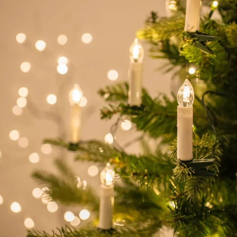 Cordless Clip-On Christmas Tree Lights with Battery Operated LED Candles - Image 2