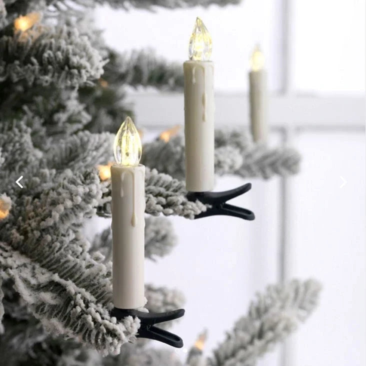 Cordless Clip-On Christmas Tree Lights with Battery Operated LED Candles - Image 3