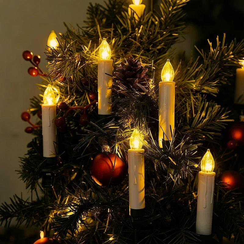 Cordless Clip-On Christmas Tree Lights with Battery Operated LED Candles - Image 6