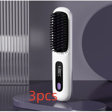 Cordless Portable Hair Straightener Brush with Heated Bristles USB Charging and Travel Pouch - Image 12