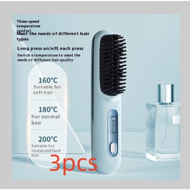 Cordless Portable Hair Straightener Brush with Heated Bristles USB Charging and Travel Pouch - Image 16