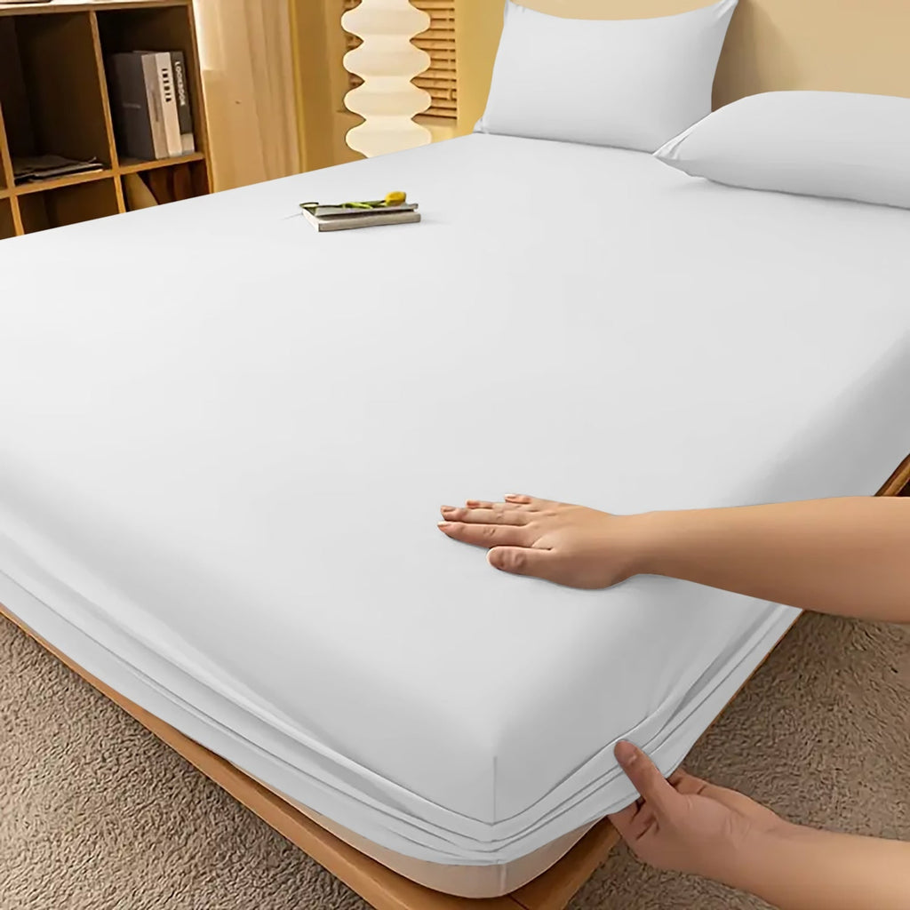 Deep Pocket Fitted Bed Sheet with Cooling Wrinkle-Resistant Design and Elasticized Corners - Image 3