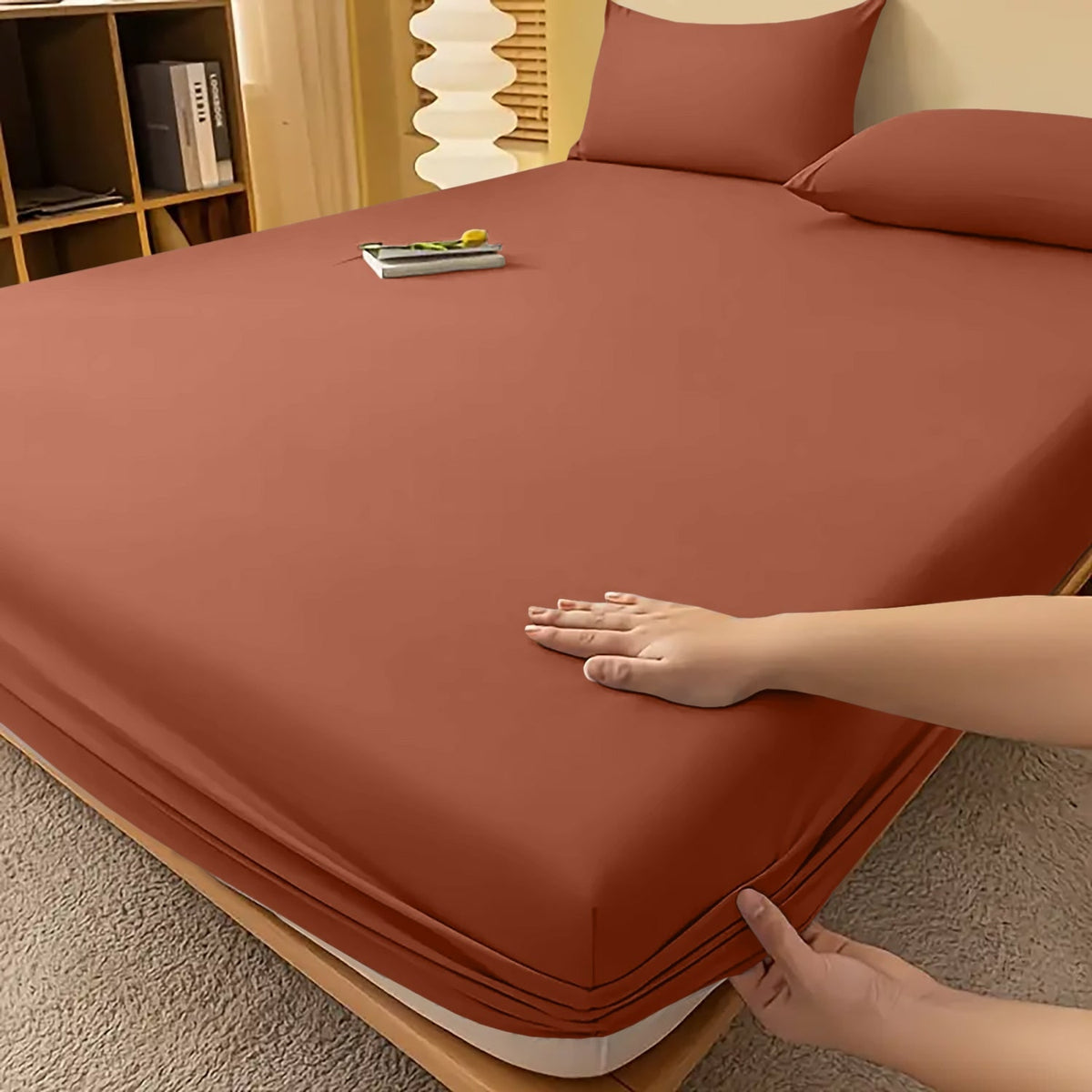 Deep Pocket Fitted Bed Sheet with Cooling Wrinkle-Resistant Design and Elasticized Corners - Image 39